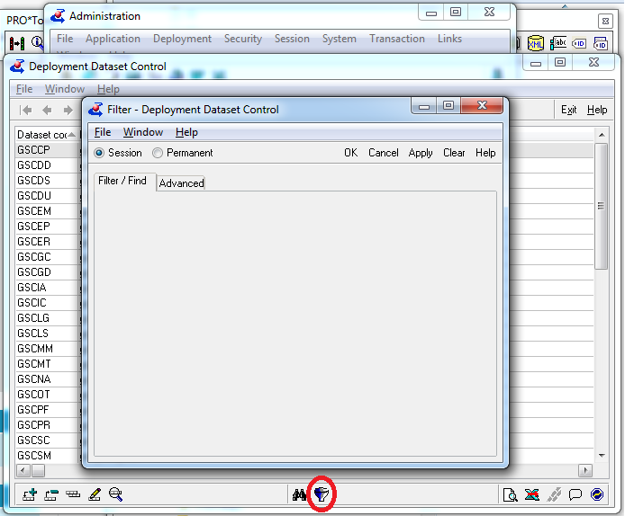 Dynamics Toolbar Filter button doesn't show folder page details